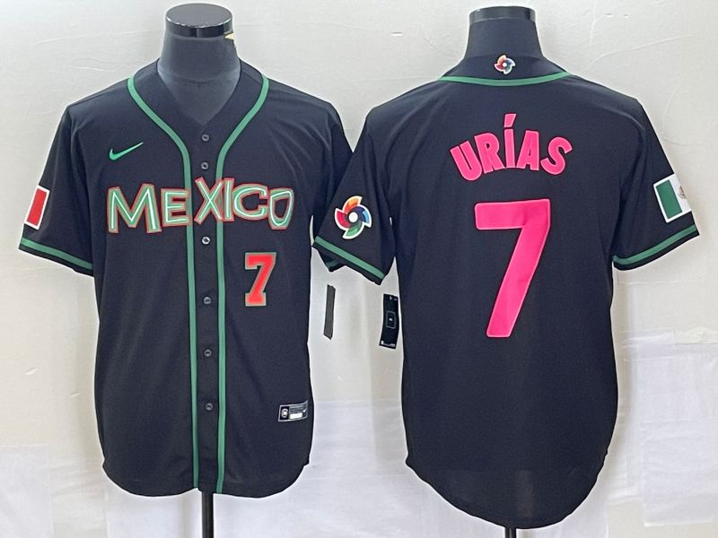 Men 2023 World Cub Mexico #7 Urias Black pink Nike MLB Jersey35->more jerseys->MLB Jersey